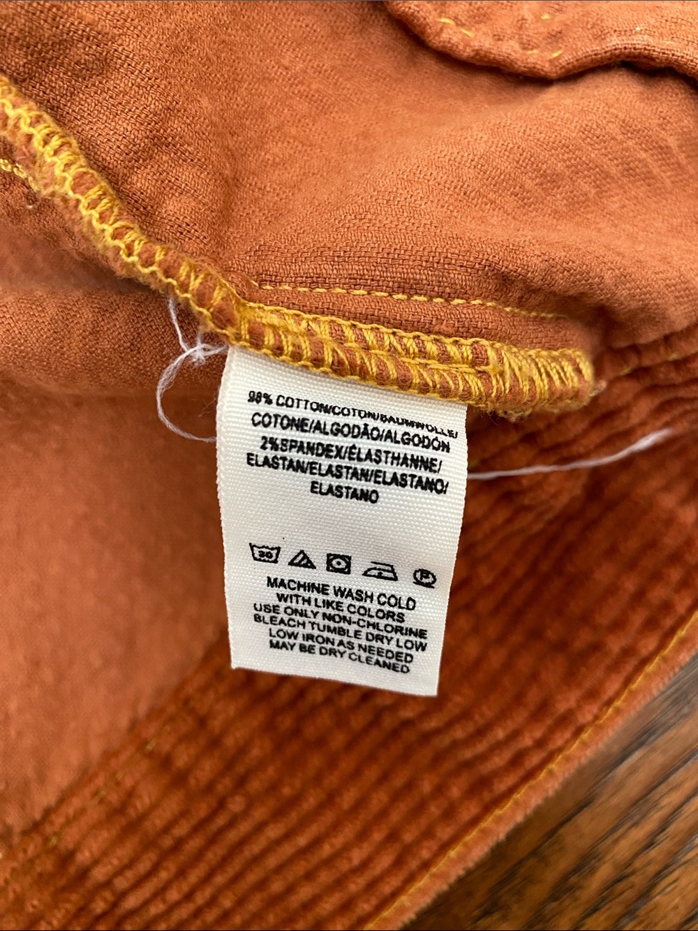 Free People Nelson Corduroy Trucker Jacket, rust orange/terracotta, size M - Picture 12 of 13